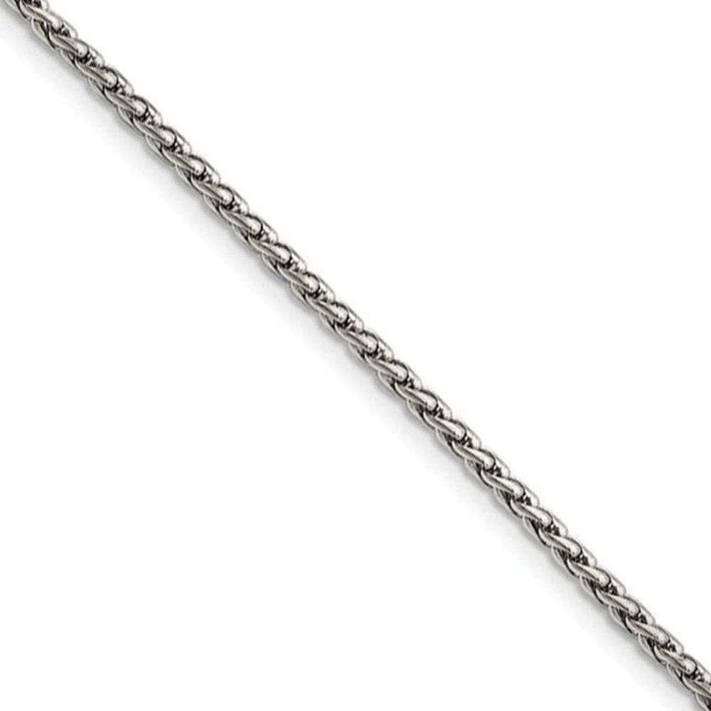 Men's 3mm Stainless Steel Wheat Chain Necklace, 22 Inch